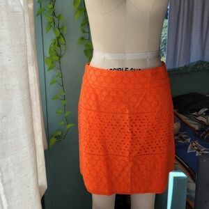 Banana Republic Orange Eyelet Skirt, Size 2
